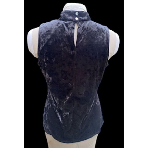 Velvet Glam Sleeveless Top by New Directions Choker Style Neck Sz L Fairy Goth - Picture 5 of 8